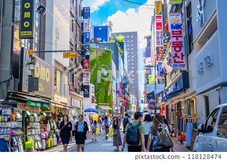 Main street of Myeongdong, Seoul, Korea Main street of Myeongdong, Seoul, Korea 118128474