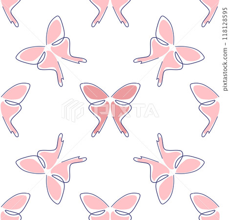 Line art butterfly illustrations Minimalist trendy abstract seamless pattern. Modern vector template for design Line art butterfly illustrations Minimalist trendy abstract seamless pattern. Modern vector template for design 118128595