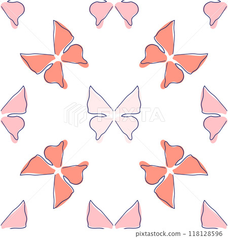 Line art butterfly illustrations Minimalist trendy abstract seamless pattern. Modern vector template for design Line art butterfly illustrations Minimalist trendy abstract seamless pattern. Modern vector template for design 118128596