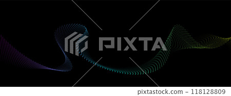 Flowing dot particles wave pattern. Vector illustration 118128809