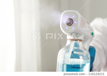 Liquid and alcohol spray to kill COVID-19 germs 118129231