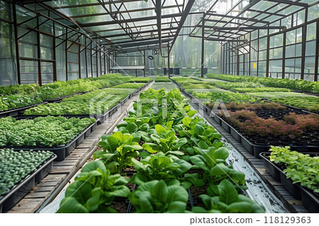 A modern and advanced greenhouse for growing green salads A modern and advanced greenhouse for growing green salads 118129363