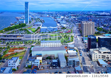 View of Toki Messe and Befco Bakauke Observatory from the Media Ship Observatory 118129548