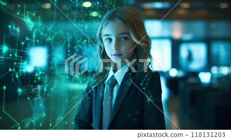 Virtual Space Business Child Woman Twelve Generative AI Virtual Space Business Child Woman Twelve Generative AI 118131203