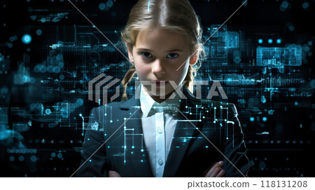 Virtual Space Business Child Woman Seventeen Generative AI 118131208