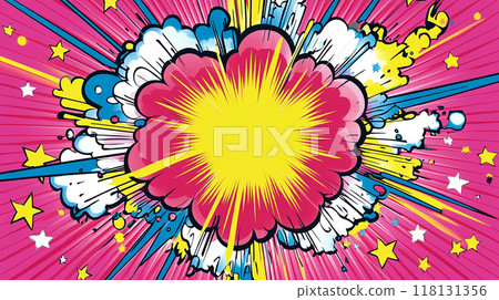 普普藝術風格的彩色爆炸插圖 普普藝術風格的彩色爆炸插圖 118131356