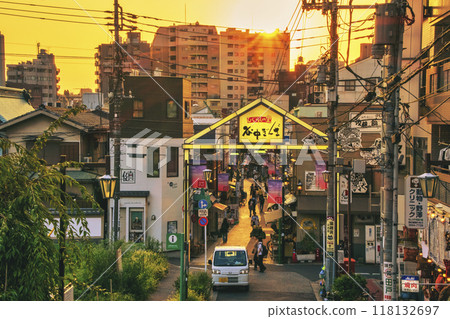 Tokyo, Yanaka Ginza, Yanaka Ginza Shopping Street, Sunset view from Yuyake Dandan, Yanesen Walking Course 118132697