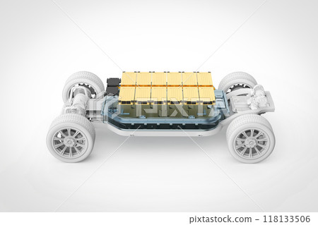 Ev car or electric vehicle with battery pouch cells 118133506