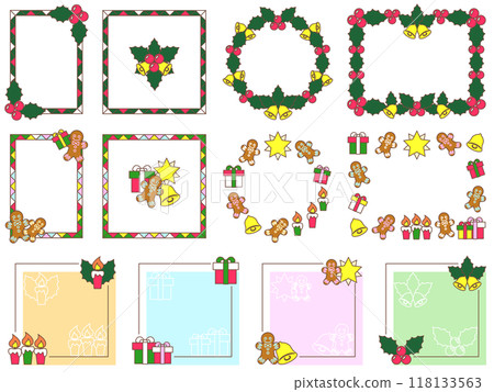 A set of cute Christmas mini frames A set of cute Christmas mini frames 118133563