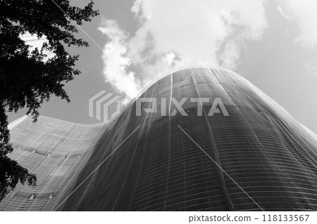 Buildings under construction and the sky in Sao Paulo, Brazil 118133567