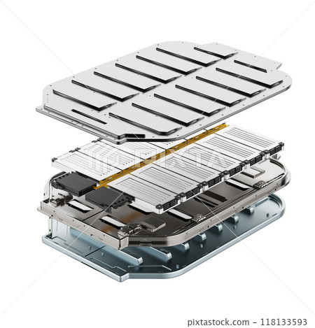 Cutaway ev battery isolated 118133593