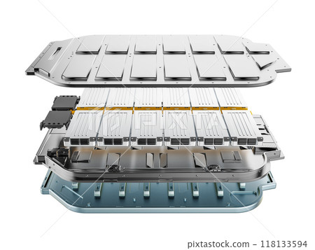 Cutaway ev battery isolated 118133594