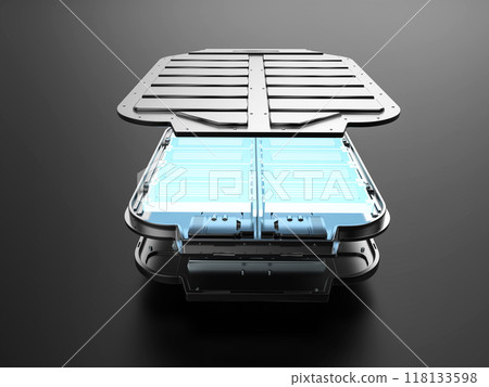 Cutaway ev battery module with glow 118133598