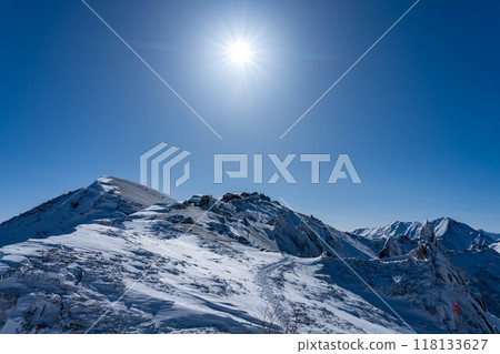 Mount Tsurugi in the harsh winter Mount Tsurugi in the harsh winter 118133627