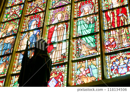 Beautiful colorful stained glass designs 118134506