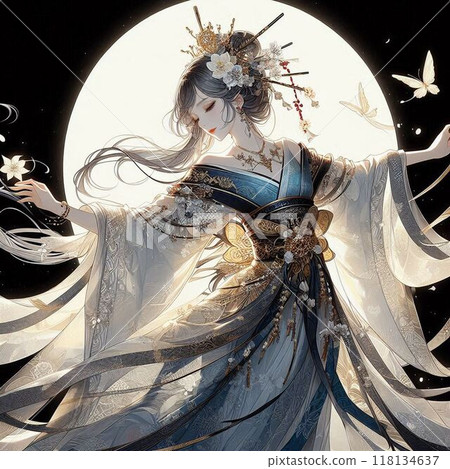 Full moon and dancer 118134637