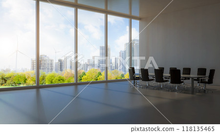 Office space with greenery view outside 118135465