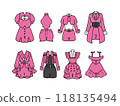 Pink idol costume illustration set 118135494
