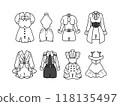 White idol costume illustration set 118135497
