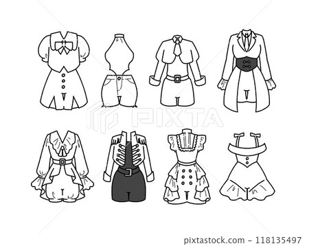 白色偶像服裝插圖集 白色偶像服裝插圖集 118135497