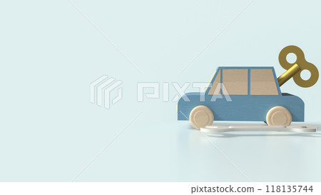 The blue car wind up and tool for service or automobiles concept 3d rendering. The blue car wind up and tool for service or automobiles concept 3d rendering. 118135744