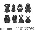 Illustration set of black idol costume 118135769