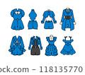 Blue idol costume illustration set 118135770