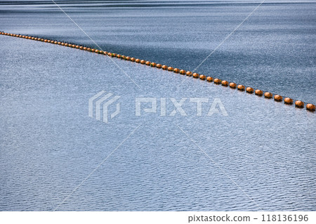 Fence above the dam lake, Lake Okutama, August 118136196