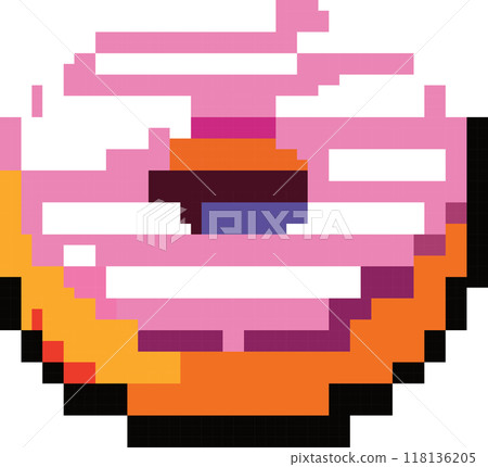 Strawberry cream flavored donuts 118136205