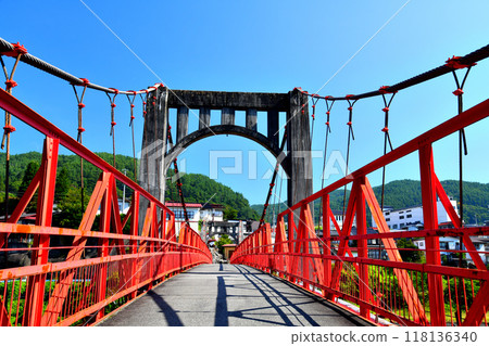 View of Takato Town center from Tennyo Bridge/Mifunagawa River (Ina City, Nagano Prefecture) [September 2024] 118136340