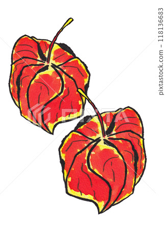 Hand-painted watercolor painting (etegami) "Higanbana" vertical, two pieces Hand-painted watercolor painting (etegami) "Higanbana" vertical, two pieces 118136683