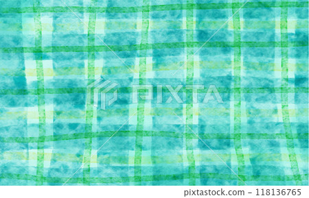 Emerald green cute watercolor checkered background 118136765