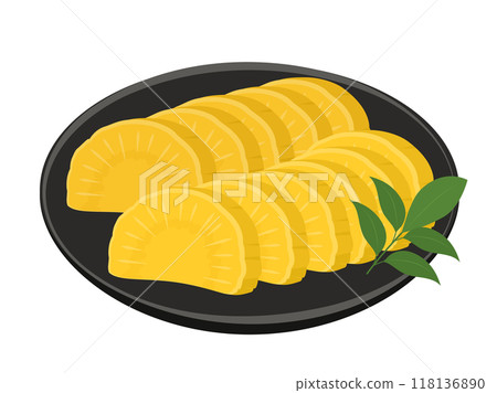 Takuan (pickled radish) Vector illustration Takuan (pickled radish) Vector illustration 118136890
