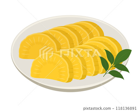 Takuan (pickled radish) Vector illustration 118136891
