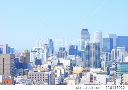 愛知縣名古屋市，名古屋市中心的風景，林立著許多摩天大樓 118137022