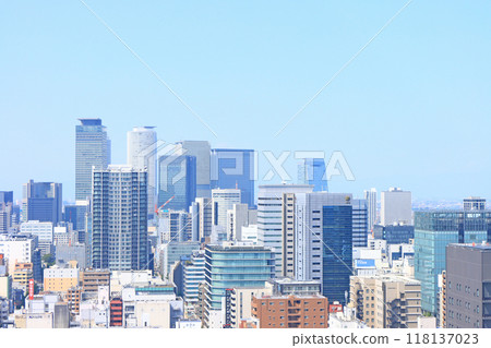 愛知縣名古屋市，名古屋市中心的風景，林立著許多摩天大樓 118137023