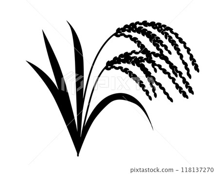 稻穗剪影的向量圖解 118137270