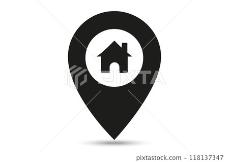 Pin Map icon vector on white 118137347