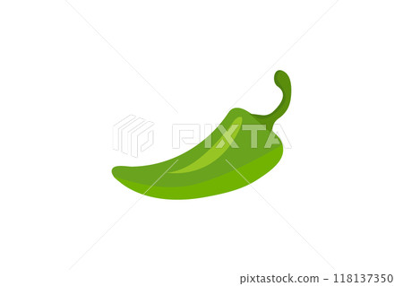 Icon green pepper. Vector illustration. Icon green pepper. Vector illustration. 118137350
