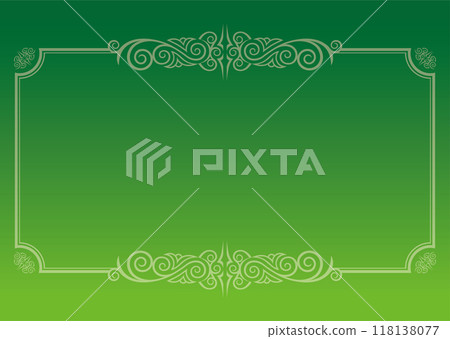 Classic, elegant and gorgeous decorative frame, gradient green 118138077