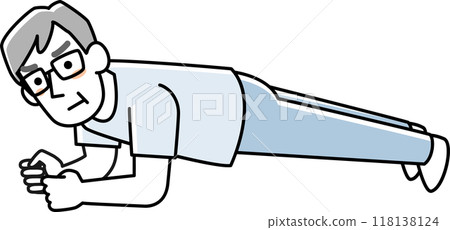 Senior man doing plank Senior man doing plank 118138124