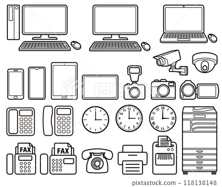 Office equipment icon set 118138148