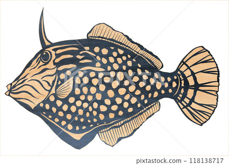 帶有可愛圓點的鹹水魚的剪圖插圖 帶有可愛圓點的鹹水魚的剪圖插圖 118138717