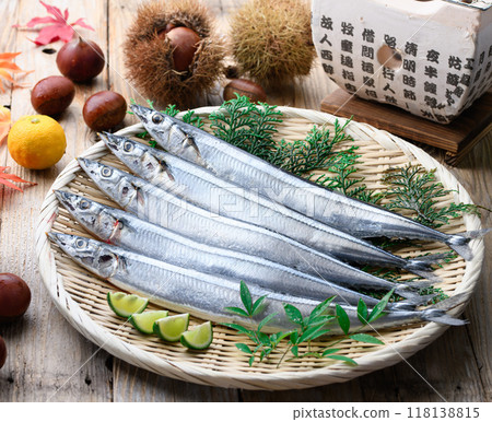 Autumn taste: Fresh Hokkaido pacific saury 118138815