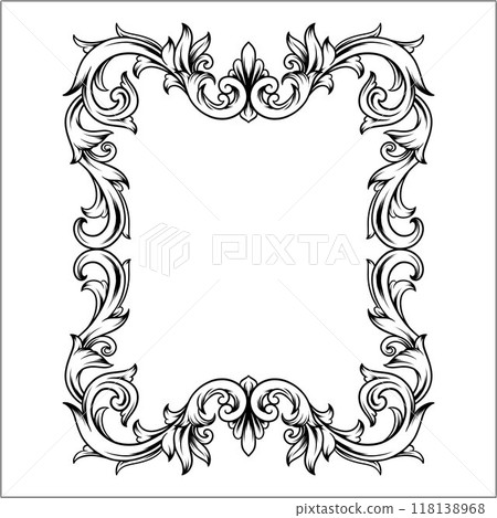 luxury black and white frame with a engraved floral design vintage luxury black and white frame with a engraved floral design vintage 118138968