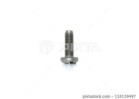 silver screw isolated on white background. High quality photo 118139497