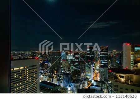 Night view from a beautiful room at Osaka Station Hotel, located in JP Tower Osaka (KITTE Osaka), directly connected to the west exit of Osaka Station. Night view from a beautiful room at Osaka Station Hotel, located in JP Tower Osaka (KITTE Osaka), directly connected to the west exit of Osaka Station. 118140626