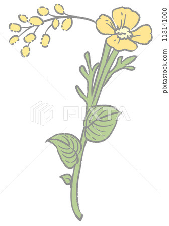 用優雅的花朵設計字體編號。 “7”。矢量材料。 118141000