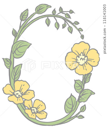 Design typeface numbers with elegant flowers. "0". Vector material. 118141003