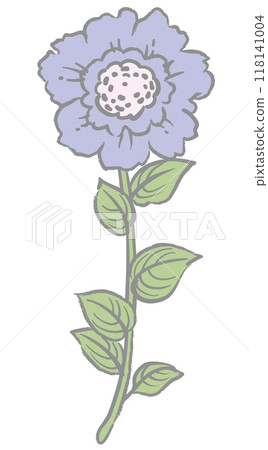 Design typeface numbers with elegant flowers. "1". Vector material. 118141004
